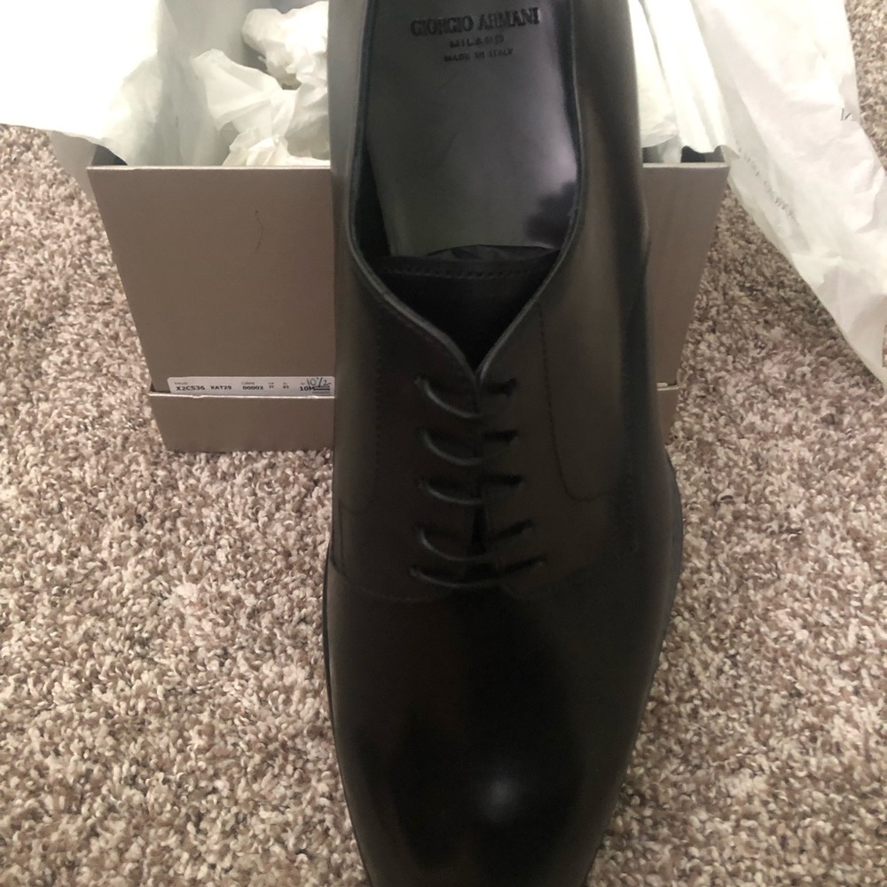 Brand New with box, dust bags and tags MENS 10.5 Giorgio Armani dress shoes
